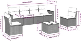 vidaXL Σαλόνι Κήπου Σετ 7 τεμ. Μπεζ Συνθετικό Ρατάν με Μαξιλάρια