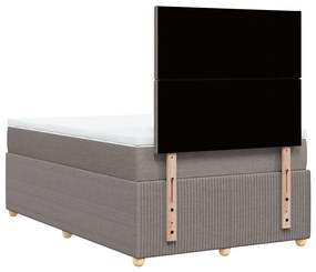 vidaXL Κρεβάτι Boxspring με Στρώμα Taupe 120x200 εκ. Υφασμάτινο