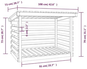 Ραφιέρα Καυσόξυλων Καφέ Μελί 108x73x79 εκ. Μασίφ Ξύλο Πεύκου