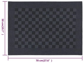 Πετσέτες Κουζίνας 20 τεμ. Μαύρο / Γκρι 50 x 70 εκ. Βαμβακερές - Πολύχρωμο