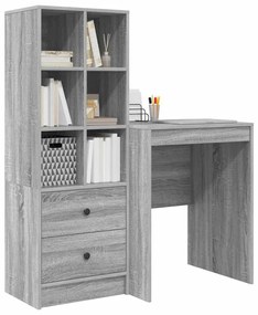 vidaXL Γραφείο με αποθηκευτικό χώρο 2 pcs Γκρι sonoma 60 x 50 x 76 εκ.