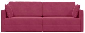 vidaXL Καναπές-κρεβάτι 2 σε 1 Κρασί κόκκινο 213x144x60 cm Βελούδο