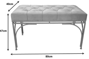 Σκαμπό Reigner Inart σετ 2 τεμ βελούδο ύφασμα σε μπεζ απόχρωση 80x40x47 εκ.