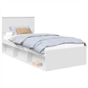 vidaXL Σκελετός Κρεβατιού Λευκό 90 x 190 cm Επεξεργασμένο ξύλο