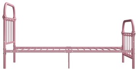 vidaXL Πλαίσιο Κρεβατιού Ροζ 100 x 200 εκ. Μεταλλικό