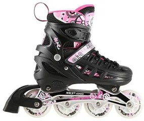 Αυξομειούμενα Roller NH 10905 ΣΕΤ 4 ΣΕ 1 INLINE SKATES NILS EXTREME Μαυρο/Ροζ LED-SMALL (31-34)