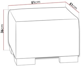 Σκαμπό σαλονιού Providence H101, Ανοιχτό καφέ, 36x51x51cm, 12 kg, Πόδια: Πλαστική ύλη | Epipla1.gr