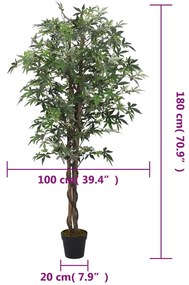 vidaXL Δέντρο Σφενδάμου Τεχνητό 672 Φύλλα Πράσινο 180 εκ.