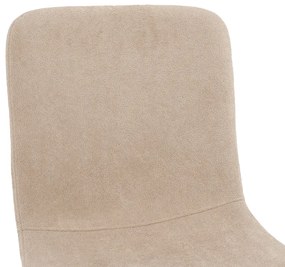 Καρέκλα Gratify pakoworld ύφασμα μπουκλέ εκρού-πόδι μαύρο - Ύφασμα - 093-000015