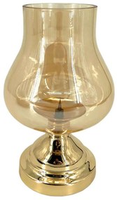 Κηροπήγιο Λάμπα 15-00-23946 Φ16x27cm Gold Marhome Metal, Glass