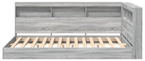 vidaXL Κρεβάτι Βιβλιοθήκης Γκρι Sonoma 120x200 εκ. Επεξεργασμένο Ξύλο