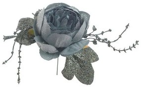 Διακοσμητικό Λουλούδι 3-85-084-0077 Blue Inart Ύφασμα