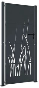 vidaXL Πόρτα Κήπου Ανθρακί 100x175 εκ. Σχέδιο Χαλυβδόφυλλου από Ατσάλι