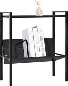 vidaXL Βιβλιοθήκη 2 Επιπέδων Μαύρη 52x28x59 εκ. Επεξεργασμένο Ξύλο