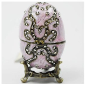 Διακοσμητικό Κουτάκι Μινιατούρα Αυγό Ροζ Με Σμάλτο &amp; Στρας Royal Art 7εκ. BOS3561P