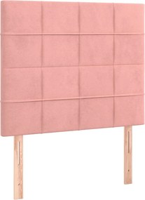vidaXL Κρεβάτι Boxspring με Στρώμα Ροζ 100x200 εκ. Βελούδινο