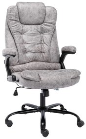 vidaXL Πολυθρόνα Γραφείου Ανοιχτό Γκρι από Γνήσιο Δέρμα