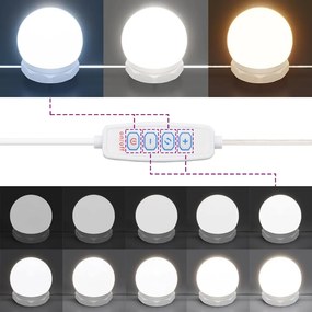 vidaXL Μπουντουάρ με LED Λευκό 60x40x140 εκ.