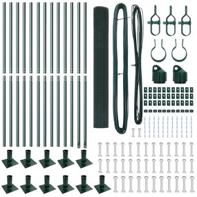 vidaXL Φράχτης Welded Wire  με 13 φλαγκάτες πόστα Πράσινος 1.2x25 μ Ατσάλι