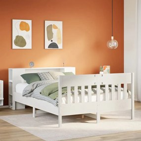 vidaXL Κρεβάτι Βιβλιοθήκη Χωρίς Στρώμα 120x190 εκ Μασίφ Ξύλο Πεύκου