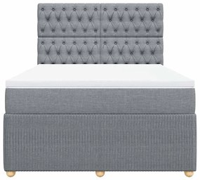 vidaXL Κρεβάτι Boxspring με Στρώμα Αν. Πράσινο 160x200εκ Υφασμάτινο