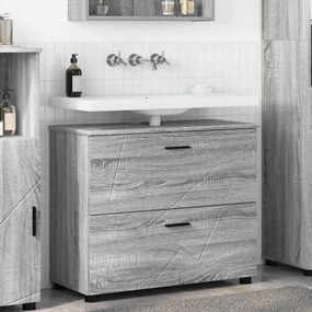 vidaXL Ντουλάπι Μπάνιου Γκρίζο Σονομα 76,5 x 35 x 64 εκ