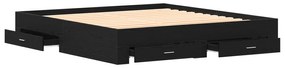 vidaXL Κρεβάτι με Συρτάρια Μαύρη Δρυς 180x200 εκ Επεξεργασμένο Ξύλο