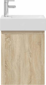 vidaXL Μονάδα μπάνιου με βρύση Sonoma Δρυς 45,5 x 22,5 x 84 εκ