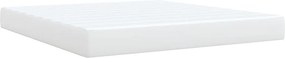 vidaXL Κρεβάτι Boxspring με Στρώμα Λευκό 180x200 εκ. Συνθετικό Δέρμα