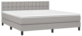 vidaXL Κρεβάτι Boxspring με Στρώμα Αν. Πράσινο 160x200εκ Υφασμάτινο