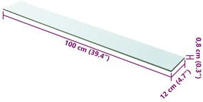 vidaXL Ράφι Πάνελ Διάφανο 100 x 12 εκ. Γυάλινο