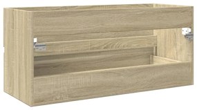 vidaXL Ντουλάπι Νιπτήρα Μπάνιου Sonoma Δρυς 100x38,5x45 εκ. Επεξ. Ξύλο