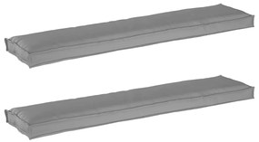 vidaXL Μαξιλάρια Παλέτας Για Παγκάκι 2 τμχ Γκρι 180 x 40 x 8 εκ Υφασμάτινη Οξφόρδη
