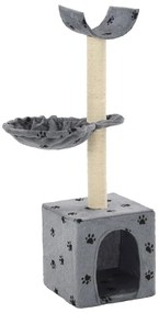 vidaXL Γατόδεντρο Τύπωμα Πατούσας Γκρι 105 εκ. με Στύλους από Σιζάλ