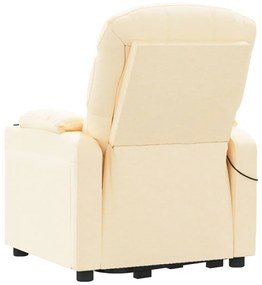 vidaXL Πολυθρόνα Μασάζ με Ανύψωση Κρεμ Υφασμάτινη