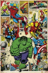 Αφίσα Marvel Comic - Here Come The Heroes, (61 x 91.5 cm)