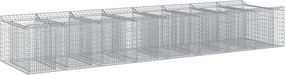 vidaXL Ανασηκωμένο κρεβάτι gabion 3 pcs Ασημί