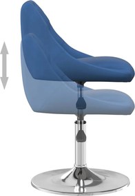 vidaXL Καρέκλες Τραπεζαρίας Περιστρεφόμενες 2 τεμ. Μπλε Βελούδινες