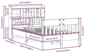 Σκελετός Κρεβ. Χωρίς Στρώμα Καφέ Κεριού 120x200 εκ Μασίφ Πεύκο - Καφέ