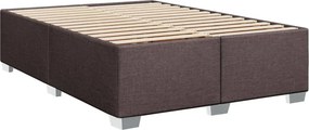 vidaXL Κρεβάτι Boxspring με Στρώμα Σκούρο Καφέ 140x190 εκ. Υφασμάτινο