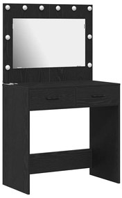 vidaXL Κομοδίνο Μαύρη δρυς 78.5 x 41 x 135 εκ Επεξεργασμένο ξύλο