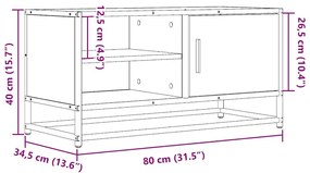 Έπιπλο Τηλεόρασης Μαύρο 80x34,5x40 εκ. Επεξεργ. Ξύλο / Μέταλλο - Μαύρο