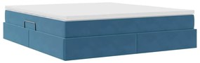 vidaXL Κρεβάτι με αποθηκευτικό χώρο και στρώμα με στρώμα Σκούρο Μπλε