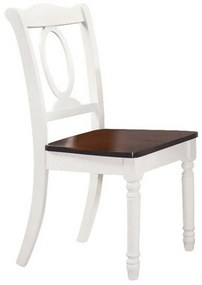 Καρέκλα Napoleon White/Wallnut Ε7072,5 44x55x96cm Σετ 2τμχ Ξύλο