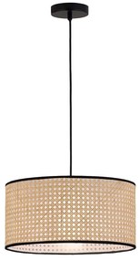 Φωτιστικό Οροφής Gheisa 4267700 40x123cm 1xE27 40W Natural-Black Viokef Rattan Steel