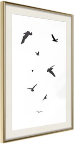 Αφίσα - Birds - 20x30 - Χρυσό - Με πασπαρτού