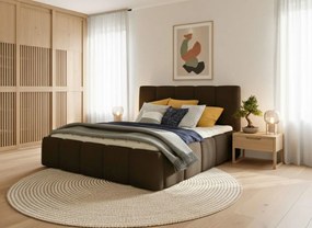 Κρεβάτι Edvi-140 x 200-Kafe-Χωρίς μηχανισμό ανύψωσης