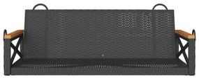 vidaXL Παγκάκι Κούνια Μαύρο 109 x 62 x 40 εκ. από Συνθετικό Ρατάν