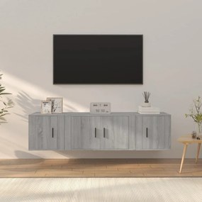 vidaXL Σετ Επίπλων Τηλεόρασης 3 Τεμ. Γκρι Sonoma Επεξεργασμένο Ξύλο