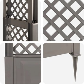 vidaXL Αψίδα Ρόδων με Ακίδες Γκρι 97 x 43 x 218 εκ. PP